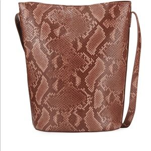 Neiman Marcus Snake Print Bucket Bag